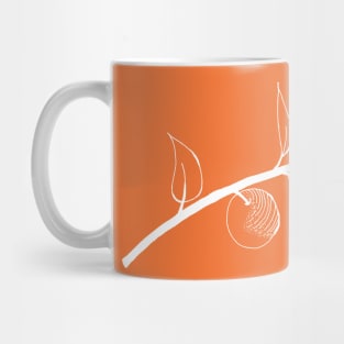 Orange white on dark Mug